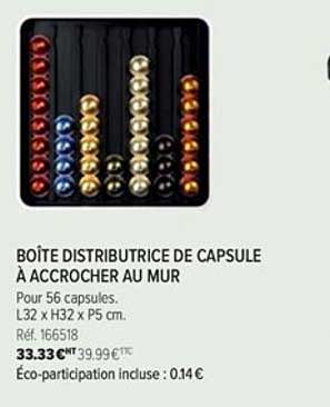 boîte distributrice de capsule à accrocher au mur