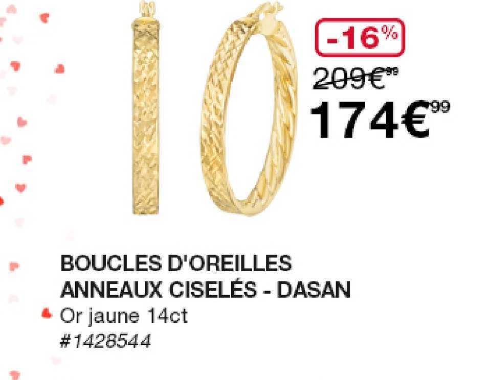 boucles d'oreilles anneaux ciselés - dasan