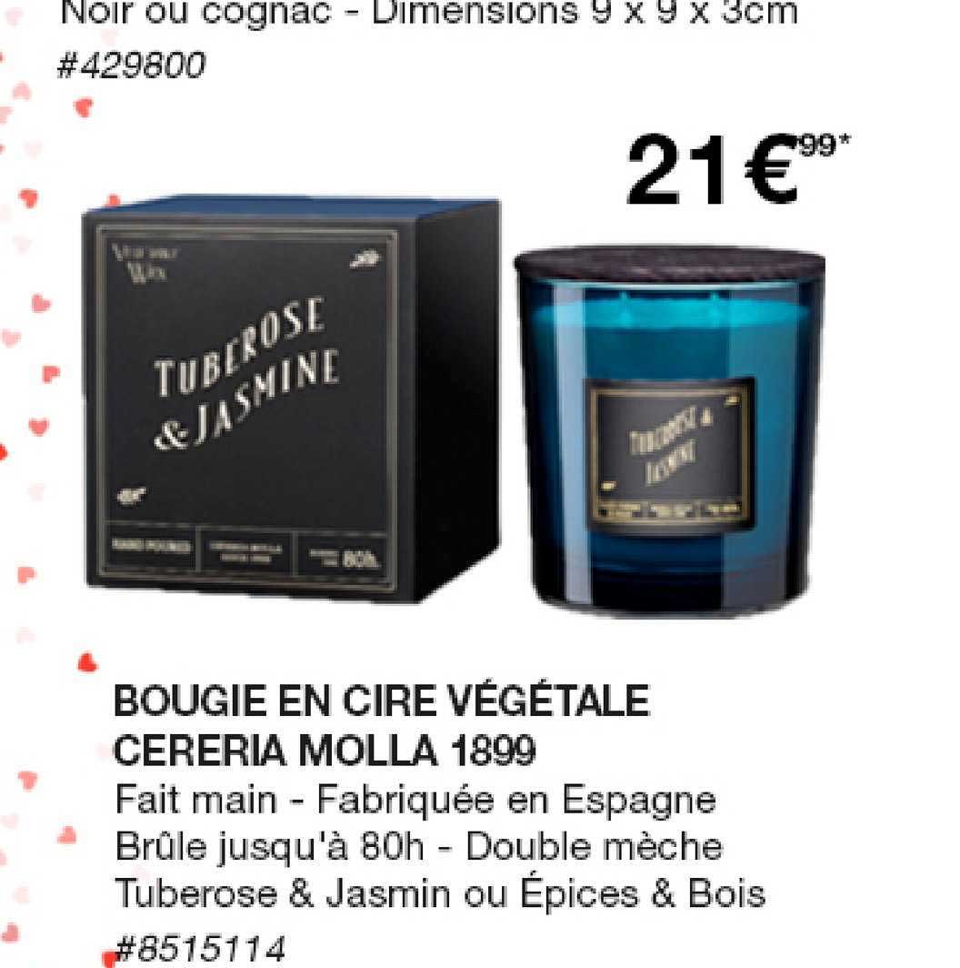bougie en cire végétale cereria molla 1899