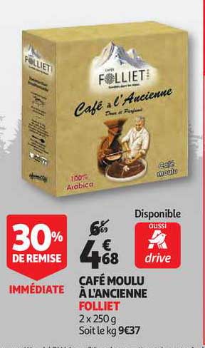 café moulu à l'ancienne folliet