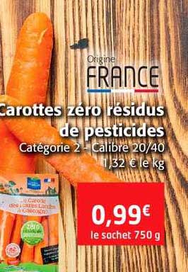 carottes zéro résidus de pesticides