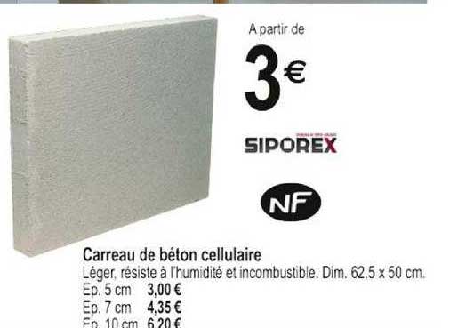 carreau de béton cellulaire siporex