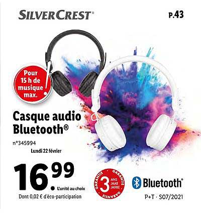 casque audio bluetooth silver crest