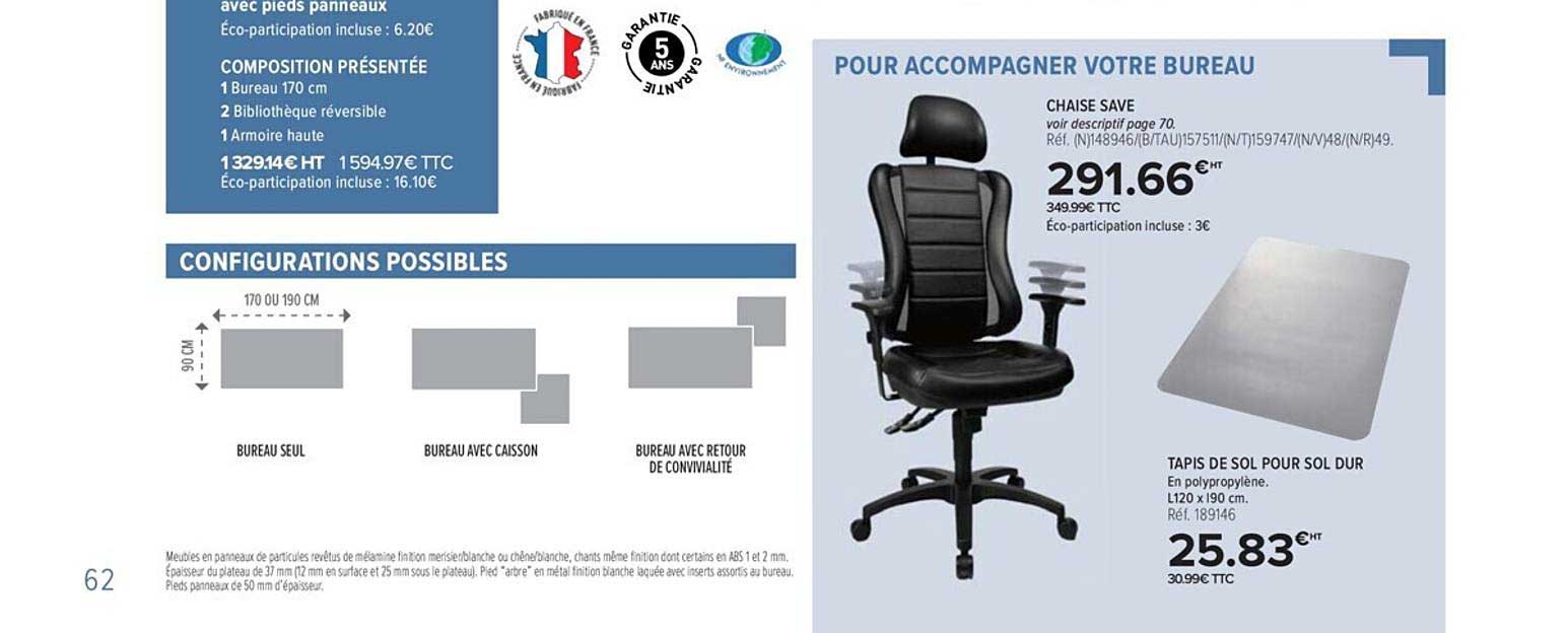 chaise save tapis de sol pour sol dur