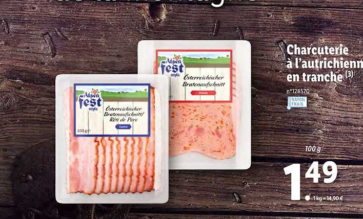 charcuterie à l'autrichienne en tranche alpen fest