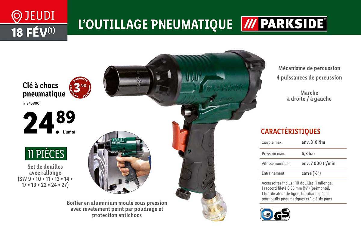 Clé à Chocs Pneumatique Parkside