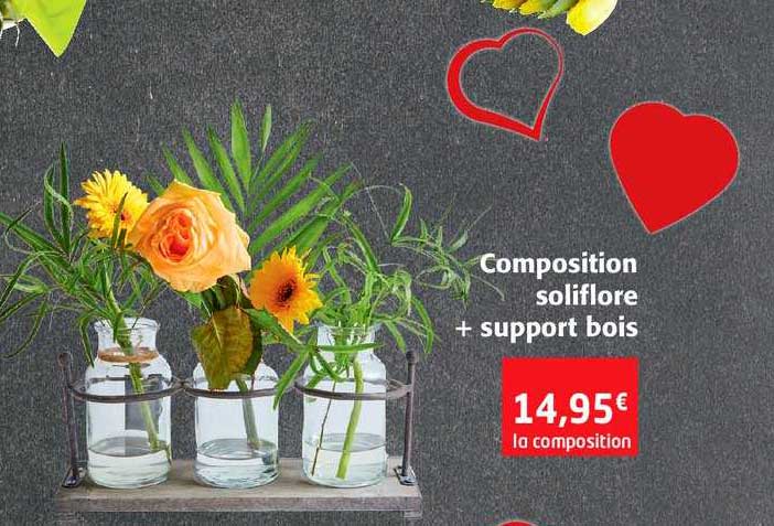 composition  soliflore + support bois