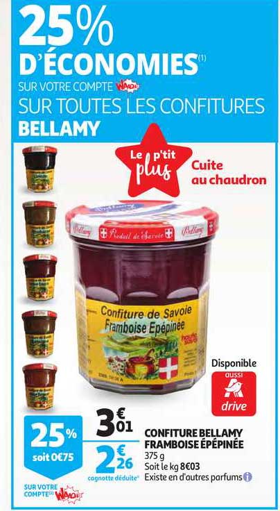 Confiture Bellamy Framboise épépinée