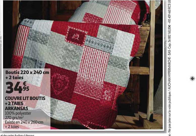 couvre lit boutis + 2 taies arkansas