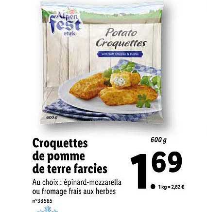 croquettes de pomme de terre farcies alpen fest style