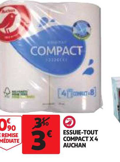essuie-tout compact x4 auchan