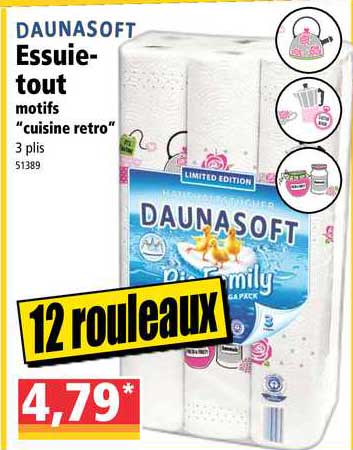 essuie-tout motifs "cuisine retro" daunasoft