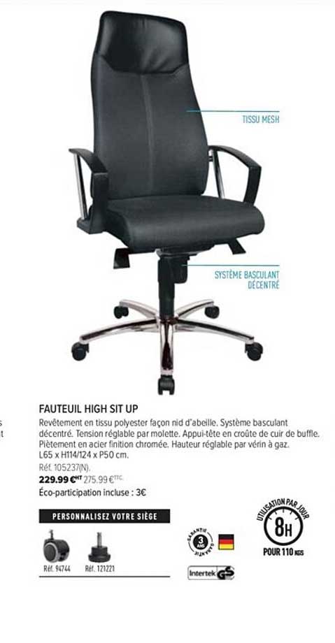 fauteuil high sit up