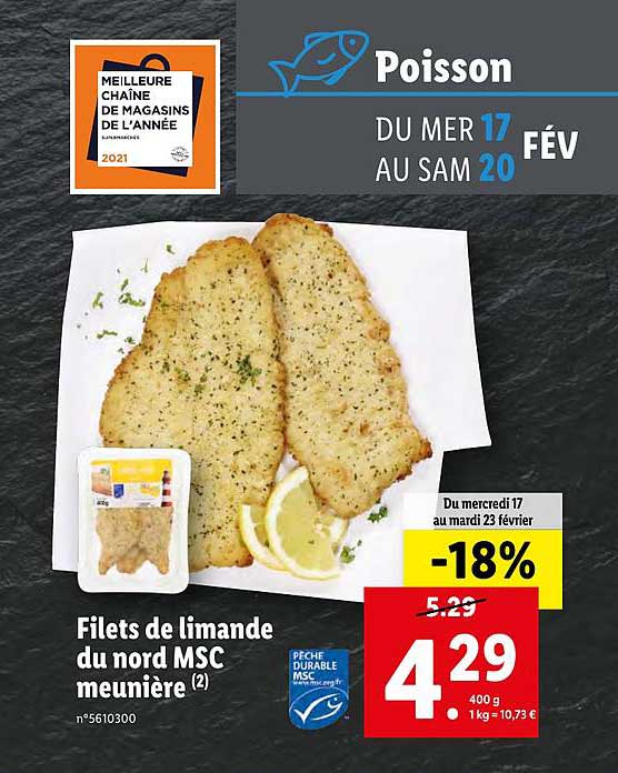 Filets De Limande Du Nord Msc Meunière