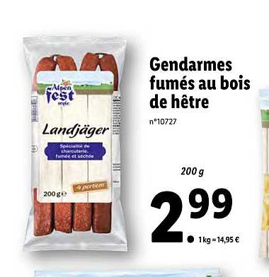 gendarmes fumés au bois de hêtre alpen fest