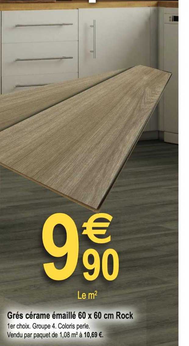 grés cérame émaillé 60 x 60 cm rock