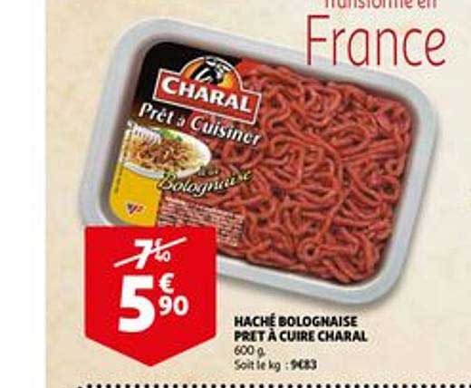 Haché Bolognaise Prêt à Cuire Charal
