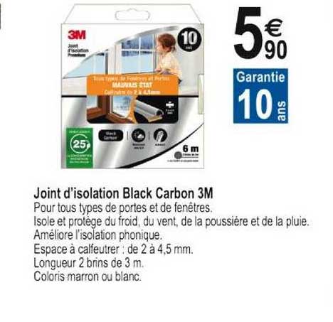 joint d'isolation black carbon 3m