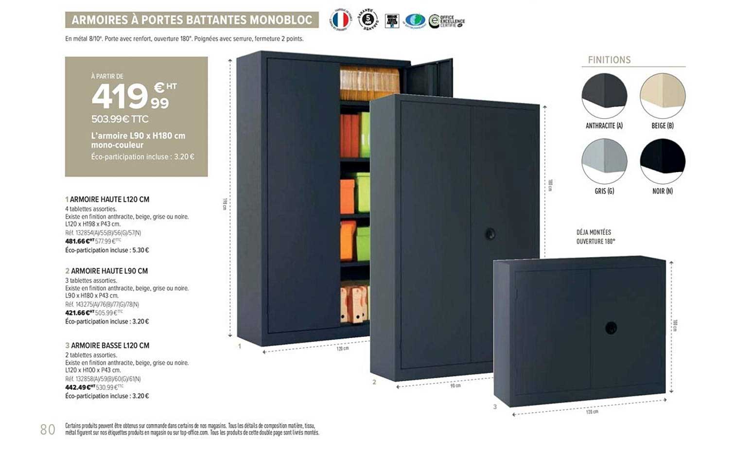 l'armoire l90 x h180 cm mono couleur