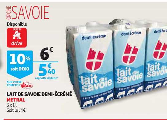 lait de savoie demi-écrémé metral