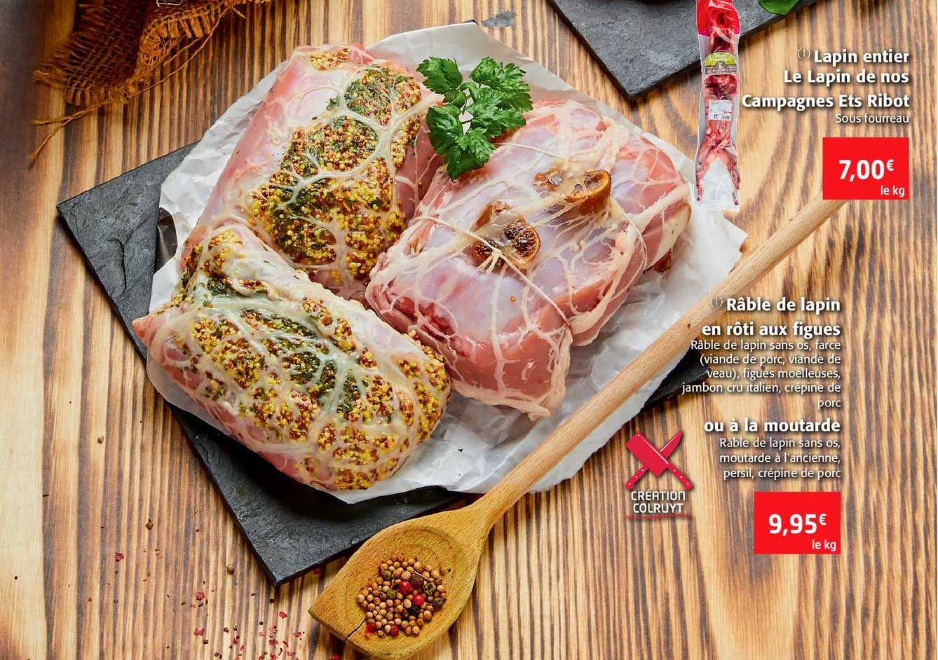 lapin entier le lapin de nos campagnes ets ribot, râble de lapin en rôti aux figues ou à la moutarde