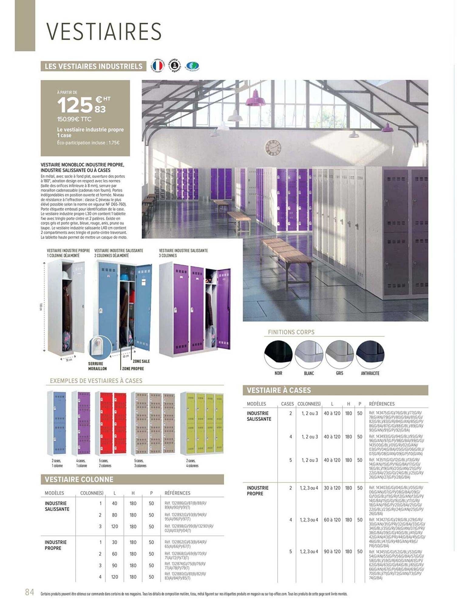 Le vestiaire industrie propre 1 case