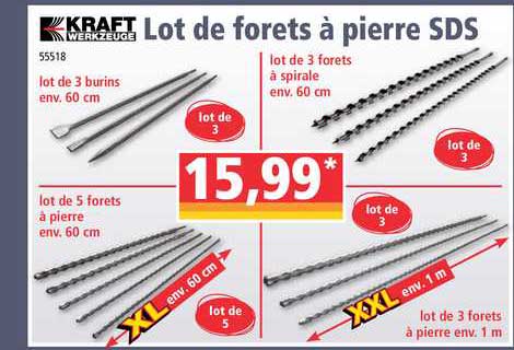 lot de forets à pierre sds kraft