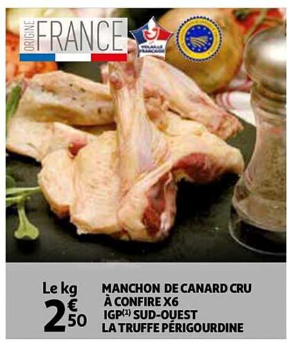manchon de canard cru à confire x6 igp sud-ouest la truffe périgourdine