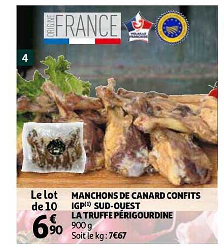 manchons de canard confits igp sud-ouest la truffe périgourdine