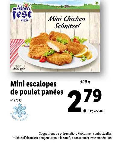 mini escalopes de poulet panées alpen fest style