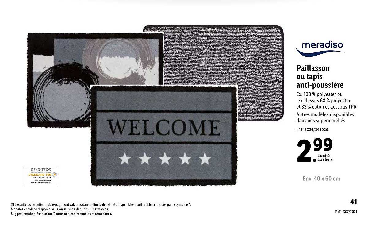 paillasson ou tapis anti-poussière meradiso