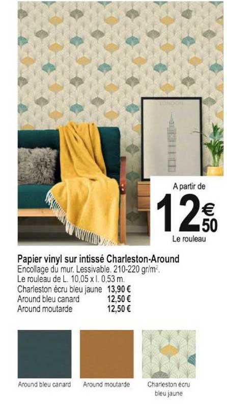 papier vinyl sur intissé charleston-around