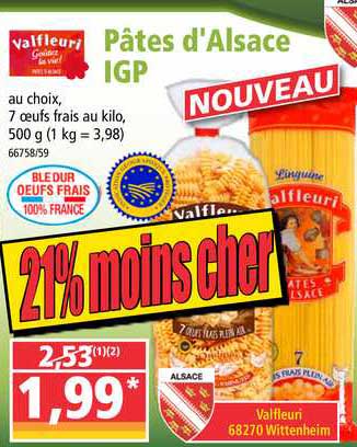 Pâtes D'alsace Igp Valfleuri