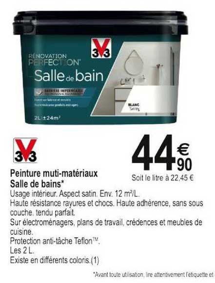peinture multi-matériaux salle de bains 3v3