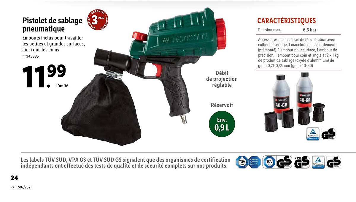 pistolet de sablage pneumatique