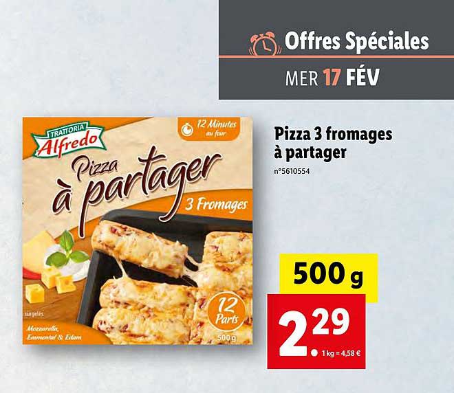 pizza 3 fromages à partager alfredo