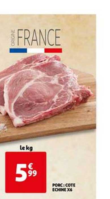Porc : Côte échine X6