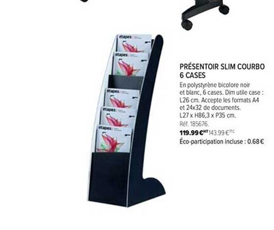 présentoir slim courbo 6 cases