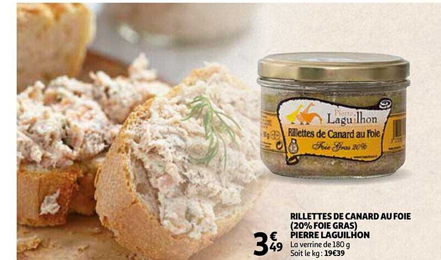 rillettes de canard au foie ( 20% foie gras)  pierre laguilhon