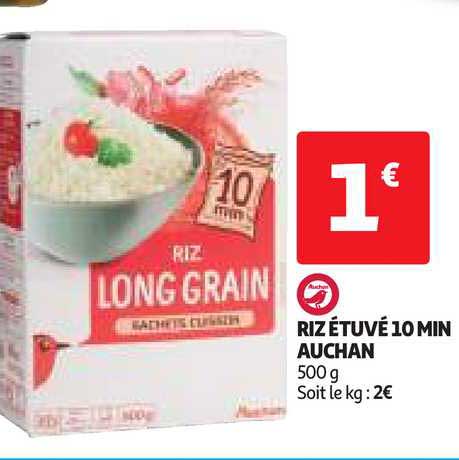 riz étuvé 10 min auchan