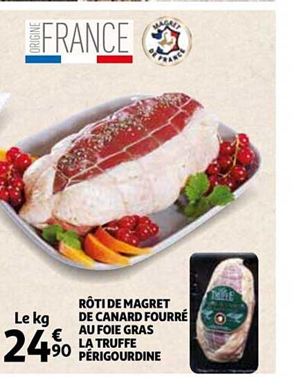 rôti de magret de canard fourré au foie gras la truffe périgourdine