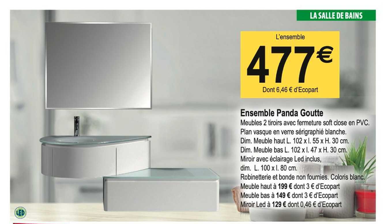 salle de bains : ensemble panda goutte