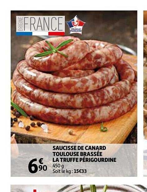 saucisse de canard toulouse brassée la truffe périgourdine