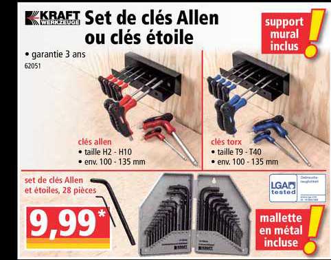 set de clés allen ou clés étoile