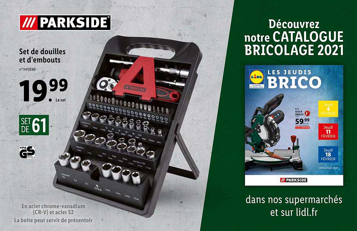 set de douilles et d'embouts parkside