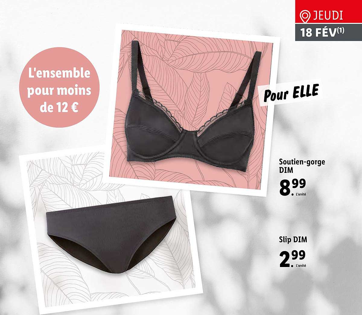 soutien-gorge dim, slip dim