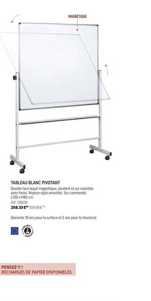 Tableau Blanc Pivotant