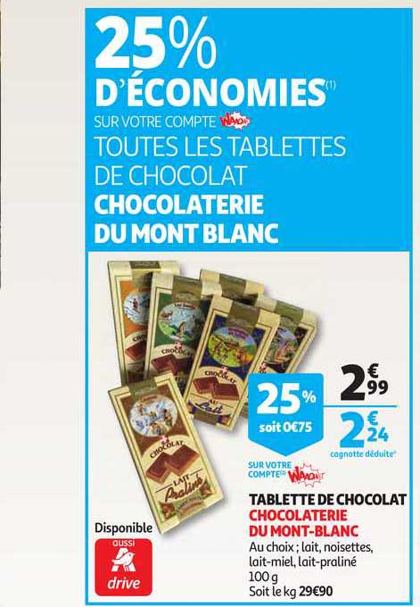 tablette de chocolat chocolaterie du mont-blanc