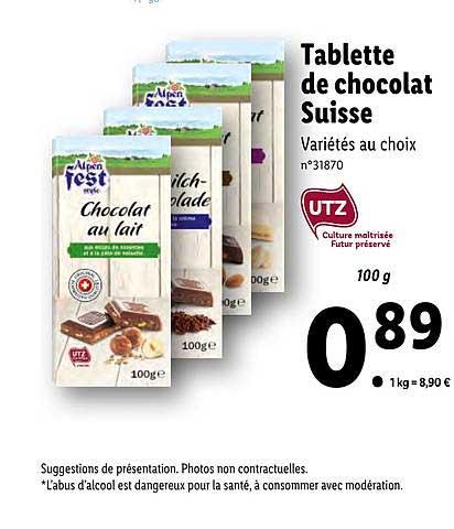 tablette de chocolat suisse alpen fest style