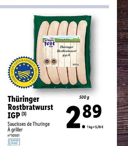 thüringer rostbratwurst igp alpen fest style
